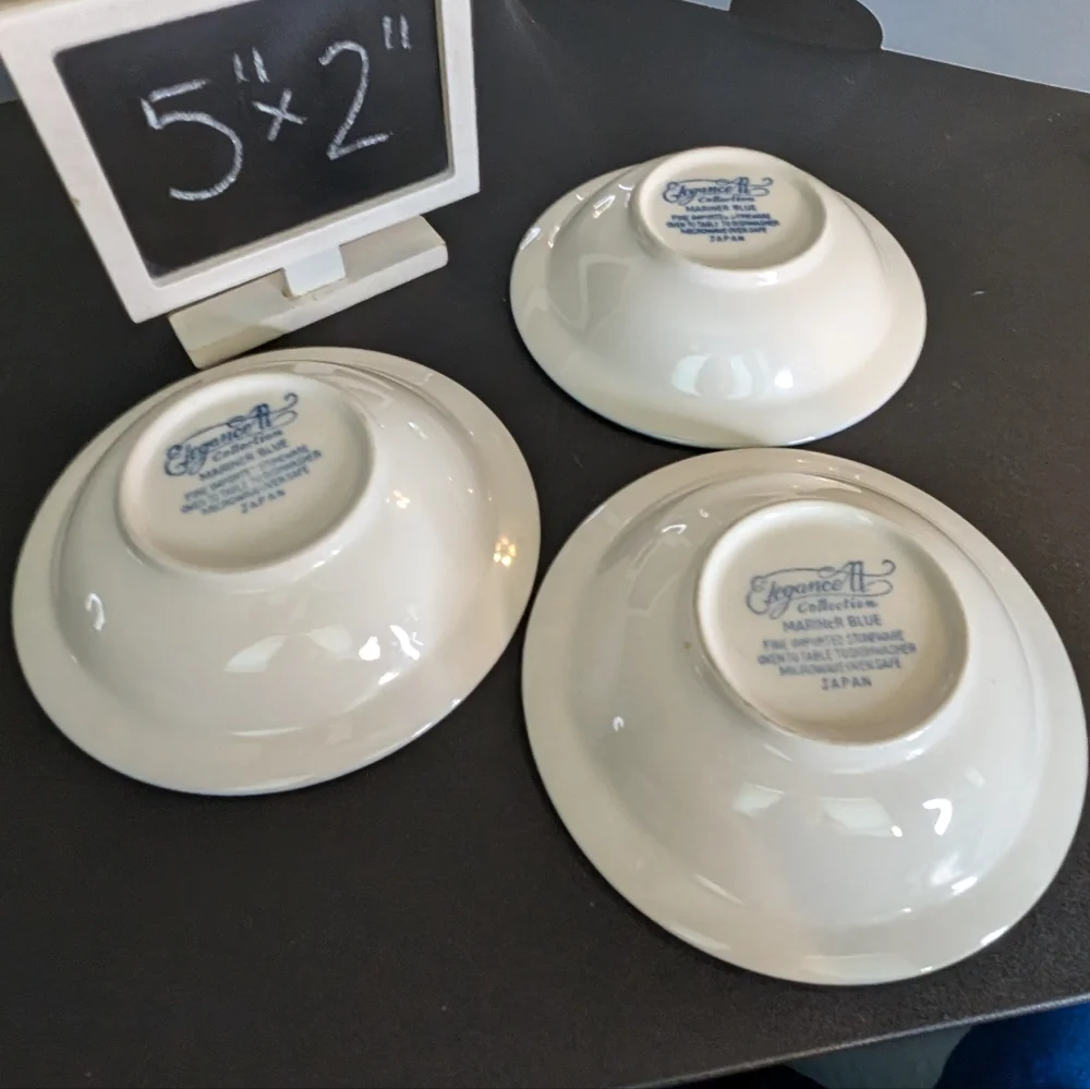 Elegance II Collection Mariner‎ Blue vintage blue/white ceramic dessert bowls 3